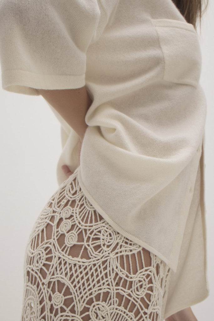 RUE BUTTON-UP CASHMERE TOP