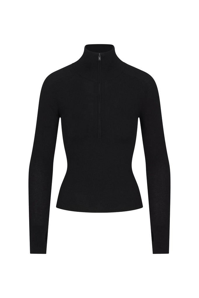 JULIETTE FITTED CASHMERE QUARTER-ZIP