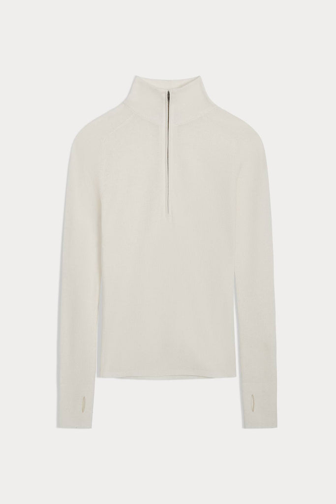 JULIETTE FITTED CASHMERE QUARTER-ZIP