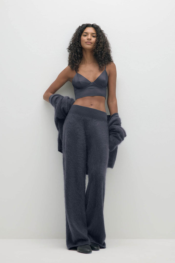 PHILIPA BRUSHED CASHMERE WIDE-LEG PANT
