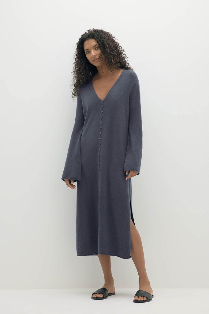 ELOISE BUTTON-FRONT CASHMERE KAFTAN