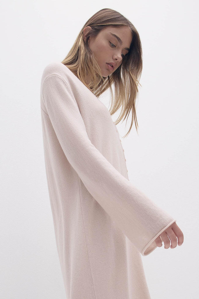 ELOISE BUTTON-FRONT CASHMERE KAFTAN