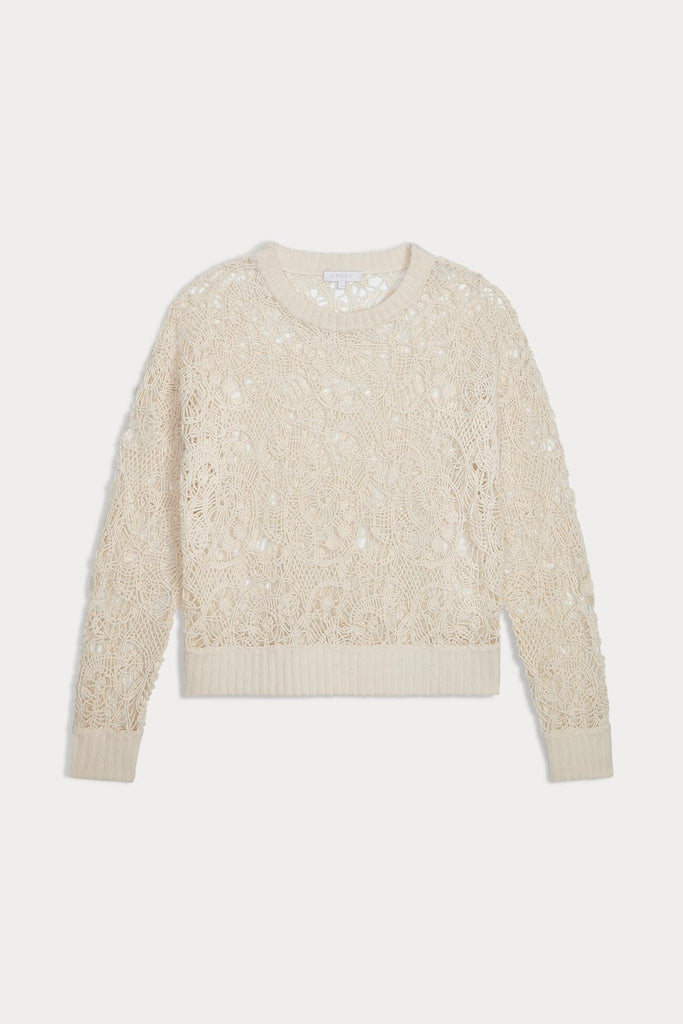 MONICA CROCHET CASHMERE BLEND CREWNECK