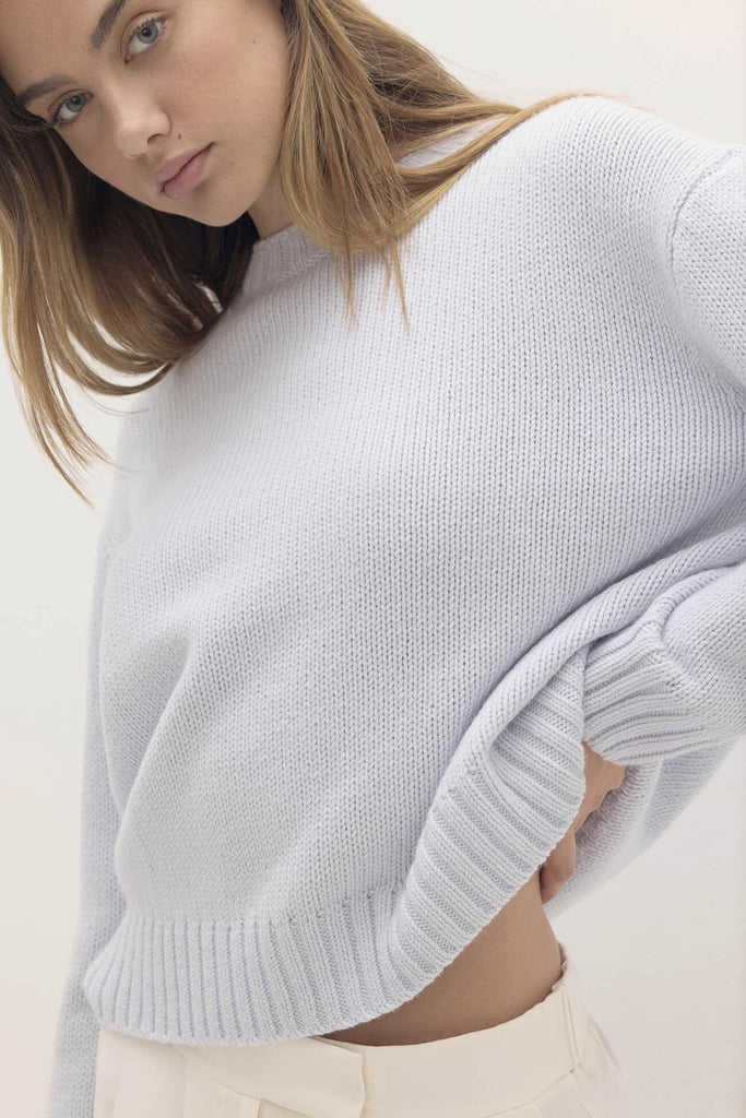 SHELLEY ORGANIC CASHMERE BLEND CREWNECK SWEATER