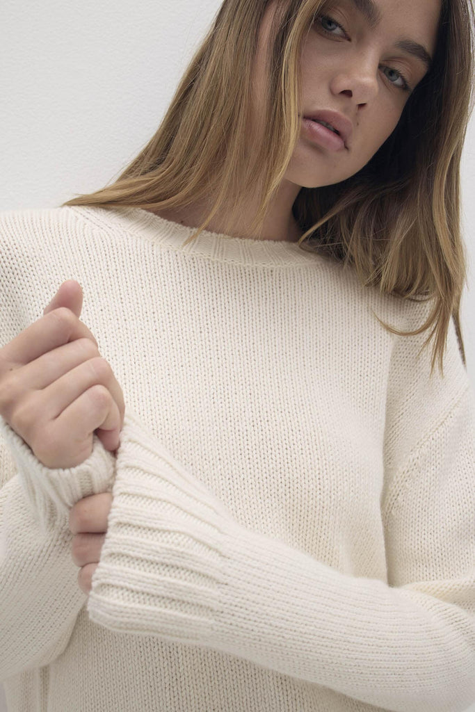 SHELLEY ORGANIC CASHMERE BLEND CREWNECK SWEATER