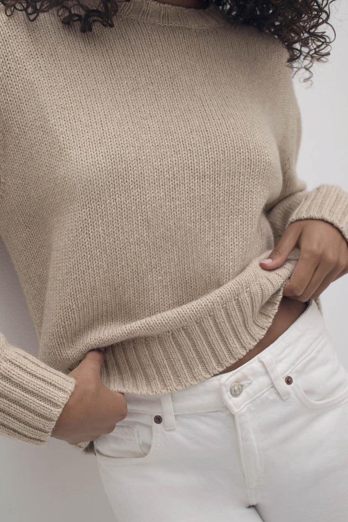 SHELLEY ORGANIC CASHMERE BLEND CREWNECK SWEATER