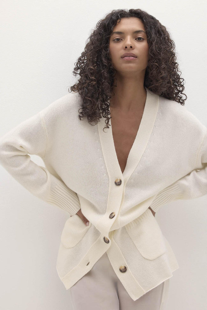 ADELINA BUTTON-UP CASHMERE CARDIGAN