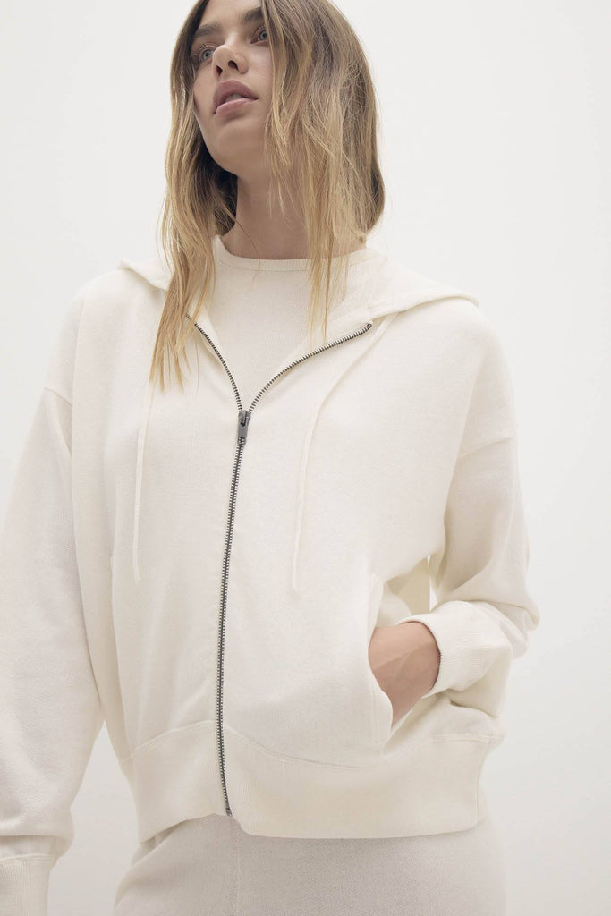 SERENA COTTON CASHMERE ZIP-UP HOODIE