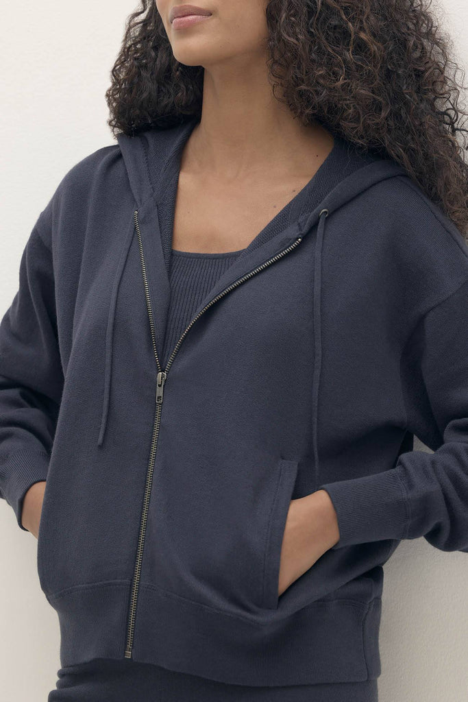 SERENA COTTON CASHMERE ZIP-UP HOODIE