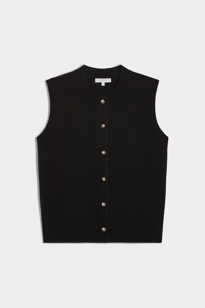 EMMALINE BUTTON-UP CASHMERE SWEATER VEST