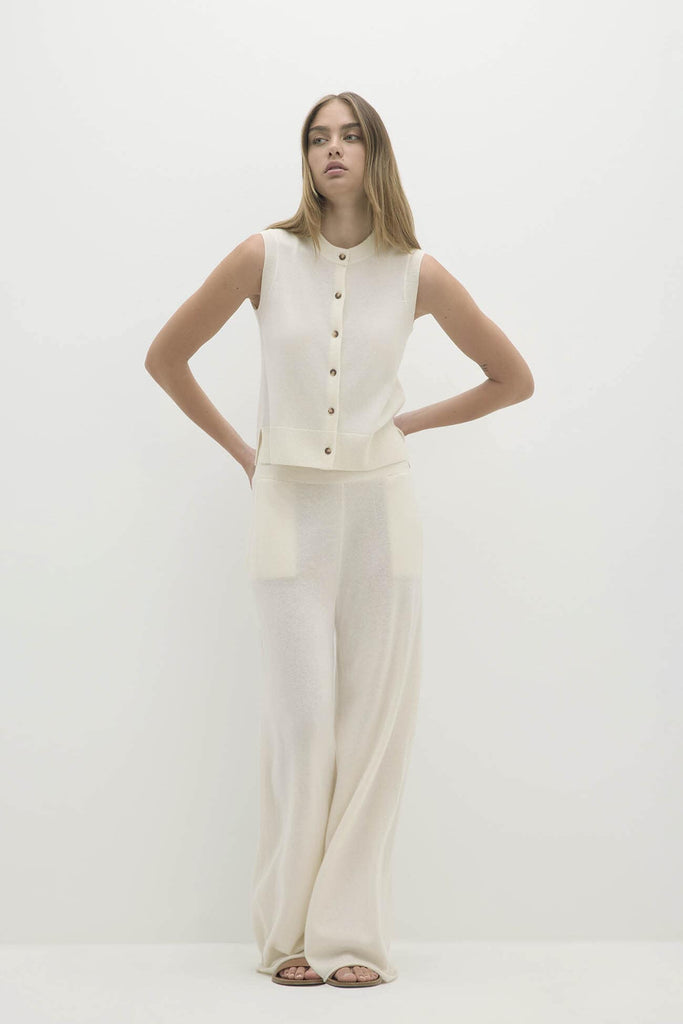 EMMALINE BUTTON-UP CASHMERE SWEATER VEST