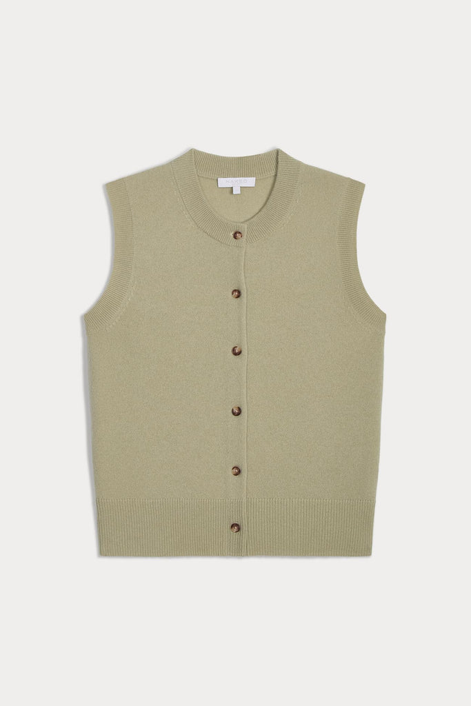EMMALINE BUTTON-UP CASHMERE SWEATER VEST