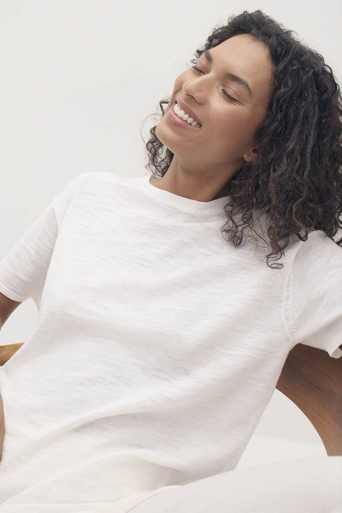 STACI ORGANIC COTTON BOYFRIEND CREWNECK TEE